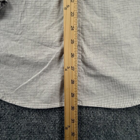 Vineyard Vines Cotton Spandex Gray Check Large Button Up Shirt Classic Tucker - Picture 4 of 12